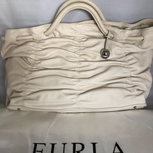 Furla Ruched Leather Tote
